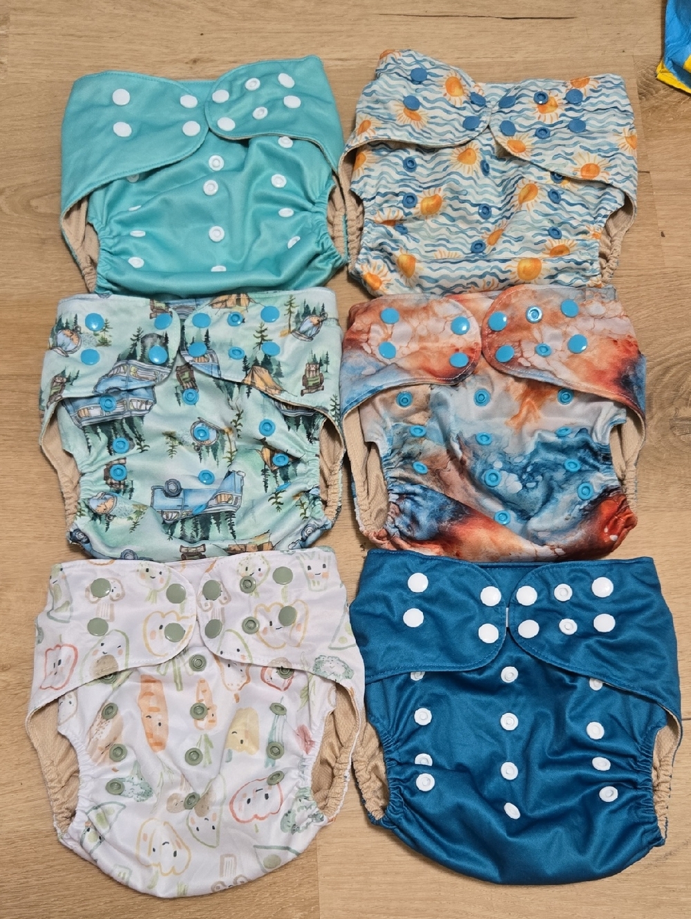 Dino diapers one size pocket cloth diapers lot